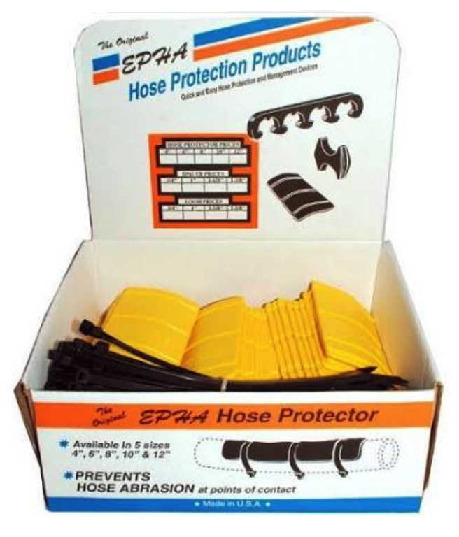 Epha HP6Y, Hose Protectors, 6", Yellow, 0.75” to 1.25” OD, Case with Ties